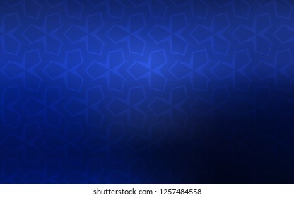 Dark BLUE vector cover in polygonal style. Glitter abstract illustration with rectangular shapes. Best design for your ad, poster, banner.