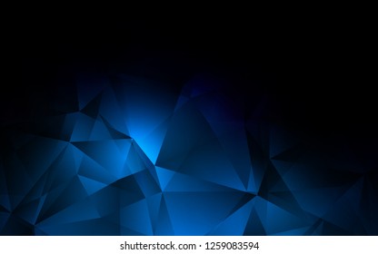 Dark BLUE vector cover in polygonal style. Triangles on abstract background with colorful gradient. The template can be used as a background.