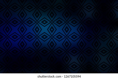 Dark BLUE vector cover in polygonal style. Beautiful illustration with rectangles and squares. Modern template for your landing page.