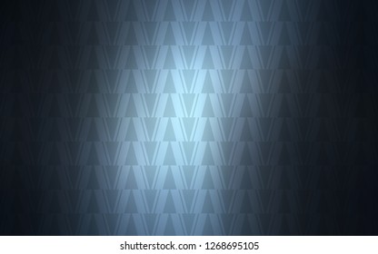 Dark BLUE vector cover with polygonal style. Glitter abstract illustration with triangular shapes. Modern template for landing page.