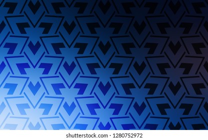 Dark BLUE vector cover with polygonal style. Glitter abstract illustration with triangular shapes. Pattern for commercials.