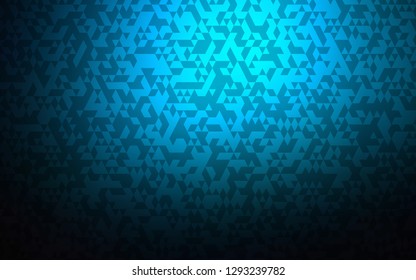 Dark BLUE vector cover in polygonal style. Illustration with set of colorful triangles. Modern template for your landing page.