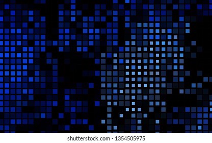 Dark BLUE vector cover in polygonal style. Decorative design in abstract style with rectangles. The template can be used as a background.