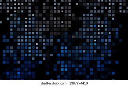 Dark BLUE vector cover in polygonal style. Decorative design in abstract style with rectangles. Modern template for your landing page.