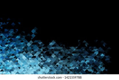 Dark BLUE vector cover in polygonal style. Decorative design in abstract style with triangles. Best design for your ad, poster, banner.