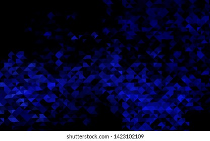 Dark BLUE vector cover in polygonal style. Triangles on abstract background with colorful gradient. Best design for your ad, poster, banner.