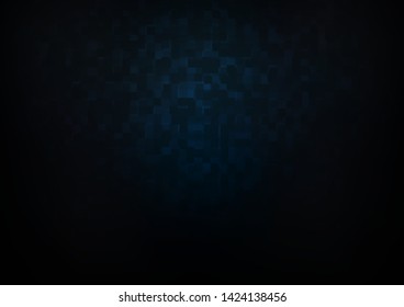 Dark BLUE vector cover in polygonal style. Glitter abstract illustration with rectangular shapes. Modern template for your landing page.