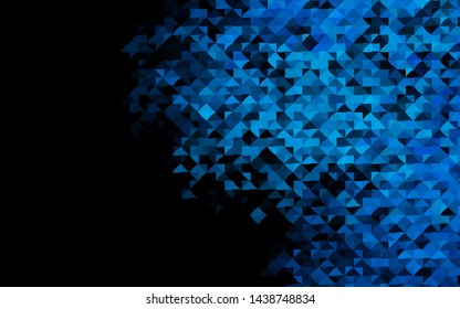 Dark BLUE vector cover in polygonal style. Triangles on abstract background with colorful gradient. Template for wallpapers.