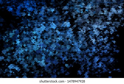 Dark BLUE vector cover in polygonal style. Abstract gradient illustration with triangles. Pattern can be used for websites.