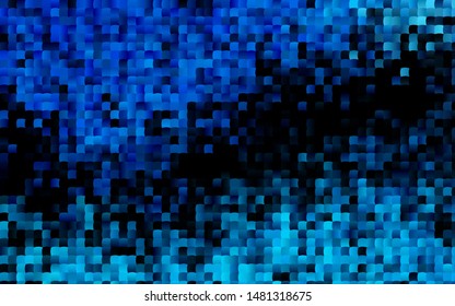 Dark BLUE vector cover in polygonal style. Illustration with set of colorful rectangles. Pattern can be used for websites.