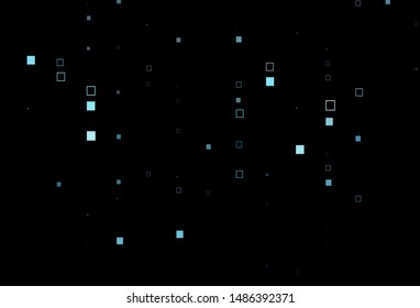 Dark BLUE vector cover with polygonal style. Decorative design in abstract style with rectangles. Pattern for commercials.