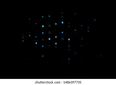 Dark BLUE vector cover with polygonal style. Decorative design in abstract style with rectangles. Best design for your ad, poster, banner.