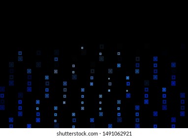 Dark BLUE vector cover in polygonal, circular style. Beautiful illustration with colorful gradient rectangles, circles. Pattern for busines booklets, leaflets.