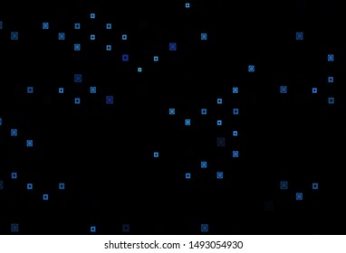 Dark BLUE vector cover in polygonal, circular style. Modern abstract illustration with colorful circles, rectangles. Pattern for busines booklets, leaflets.