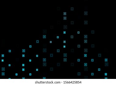 Dark BLUE vector cover in polygonal, circular style. Glitter abstract illustration with shapes of rectangles, circles. Smart design for your business advert.