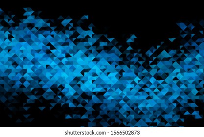 Dark BLUE vector cover in polygonal style. Decorative design in abstract style with triangles. Template for wallpapers.