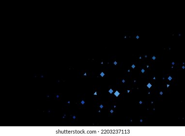Dark blue vector cover in polygonal style with circles. Decorative design in abstract style with lines, dots, cubes. Template for wallpapers.