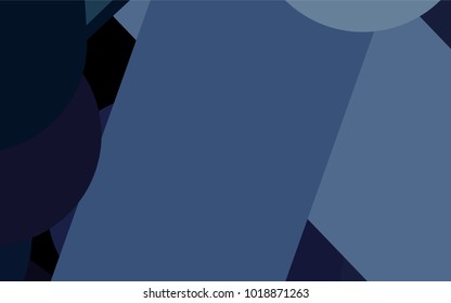 Dark BLUE vector cover with rounded stripes. Glitter abstract illustration with colored sticks. Best design for your ad, poster, banner.