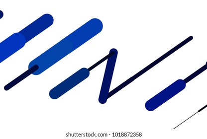 Dark BLUE vector cover with rounded stripes. Blurred decorative design in simple style with lines. Best design for your ad, poster, banner.