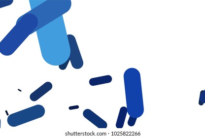 Dark BLUE vector cover with rounded stripes. Blurred decorative design in simple style with lines. The pattern can be used as ads, poster, banner for medicine.