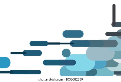 Dark BLUE vector cover with rounded stripes. Shining colored illustration with rounded stripes. Smart design for your business advert.
