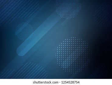 Dark BLUE vector cover with rounded stripes, dots. Modern geometrical abstract illustration with sticks, dots. The pattern can be used as ads, poster, banner for commercial. Dark BLUE vector cover with rounded stripes, dots. Modern geometrical abstract illustration with sticks, dots. The pattern can be used as ads, poster, banner for commercial.
