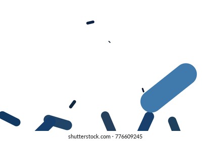 Dark BLUE vector cover with rounded stripes. Blurred decorative design in simple style with lines. The pattern can be used for medical ad, booklets, leaflets