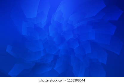 Dark BLUE vector cover with set of hexagons. Illustration of colored hexagons on white surface. New template for your brand book.