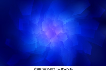 Dark BLUE vector cover with set of hexagons. White background with colorful hexagons. Pattern for ads, leaflets.
