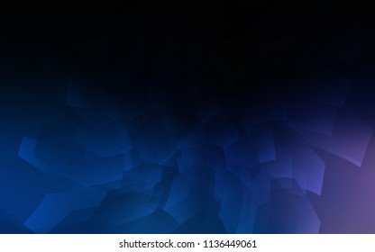 Dark BLUE vector cover with set of hexagons. White background with colorful hexagons. New design for website's poster, banner.