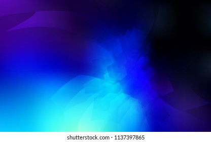 Dark BLUE vector cover with set of hexagons. Colorful hexagons on white backdrop. Pattern for texture of wallpapers.
