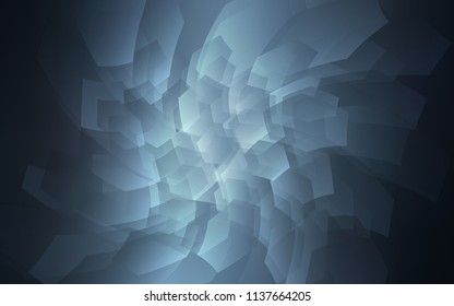 Dark BLUE vector cover with set of hexagons. White background with colorful hexagons. Pattern can be used for landing pages.