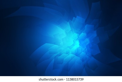 Dark BLUE vector cover with set of hexagons. Illustration of colored hexagons on white surface. Pattern for texture of wallpapers.