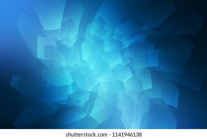 Dark BLUE vector cover with set of hexagons. Illustration with set of colorful hexagons. Pattern can be used for landing pages.