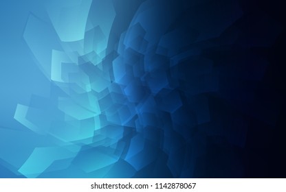 Dark BLUE vector cover with set of hexagons. Colorful hexagons on white backdrop. Pattern can for your ad, booklets.