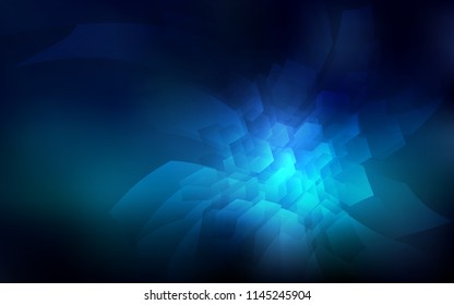 Dark BLUE vector cover with set of hexagons. Abstract illustration with colorful hexagons. New template for your brand book.
