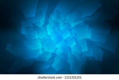 Dark BLUE vector cover with set of hexagons. White background with colorful hexagons. Pattern for ads, leaflets.