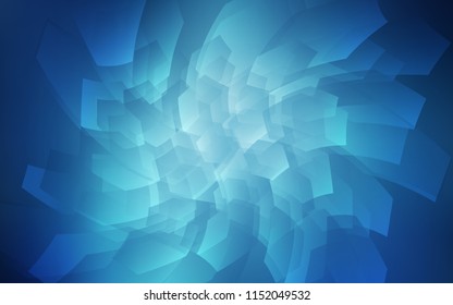 Dark BLUE vector cover with set of hexagons. White background with colorful hexagons. Pattern for texture of wallpapers.