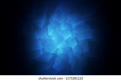 Dark BLUE vector cover with set of hexagons. White background with colorful hexagons. New design for website's poster, banner.