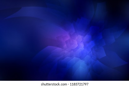 Dark BLUE vector cover with set of hexagons. Glitter abstract illustration in hexagonal style. Beautiful design for your business advert.