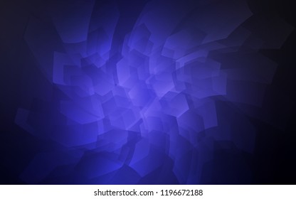 Dark BLUE vector cover with set of hexagons. Illustration with set of colorful hexagons. Pattern can for your ad, booklets.