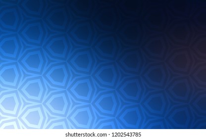Dark BLUE vector cover with set of hexagons. Abstract illustration with colorful hexagons. Pattern for texture of wallpapers.