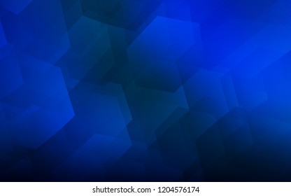 Dark BLUE vector cover with set of hexagons. White background with colorful hexagons. Beautiful design for your business advert.