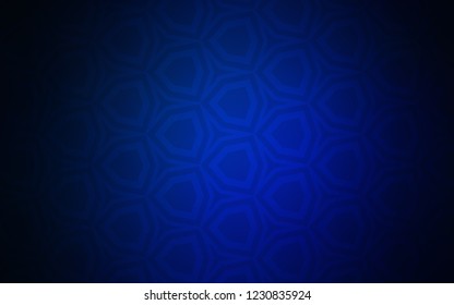 Dark BLUE vector cover with set of hexagons. Abstract illustration with colorful hexagons. Pattern for landing pages.