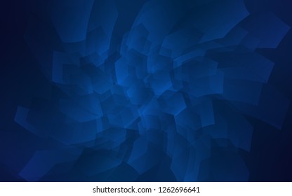 Dark BLUE vector cover with set of hexagons. White background with colorful hexagons. New design for website's poster, banner.