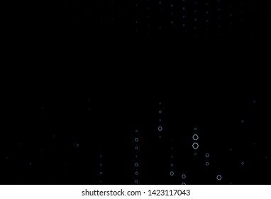 Dark BLUE vector cover with set of hexagons. Colorful hexagons on abstract backdrop. Pattern can be used for landing pages.