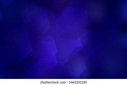Dark BLUE vector cover with set of hexagons. Abstract illustration with colorful hexagons. Pattern can for your ad, booklets.