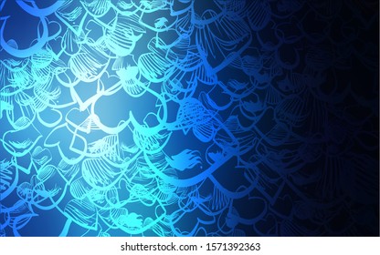 Dark BLUE vector cover with Shining hearts. Decorative shining illustration with hearts on abstract template. Pattern can be used for valentine's ad, booklets.