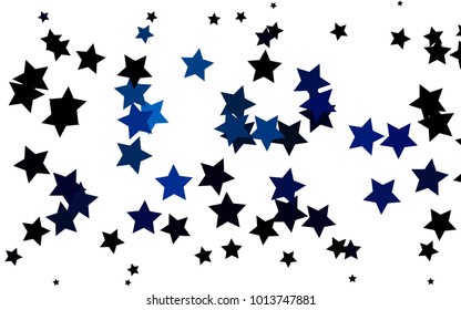 Dark BLUE vector cover with small and big stars. Glitter abstract illustration with colored stars. Smart design for your business advert.