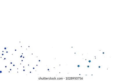 Dark BLUE vector cover with small and big stars. Glitter abstract illustration with colored stars. The pattern can be used for new year ad, booklets.